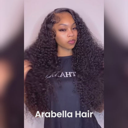13x6 Lace Frontal Jerry Curly Natural Black Wig with Baby Hair Human Hair Wig - Arabella Hair