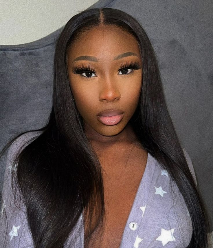 18" 13x4 Lace Front Free Part Straight Glueless Natural Black Human Hair Wig
