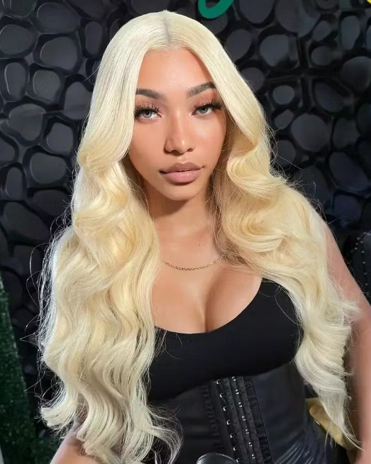 Arabella 13x4 Frontal Lace & 6x5 Invisible Knots Glueless 613 Blonde Body Wave Wig Invisible Knots Realistic Hairline