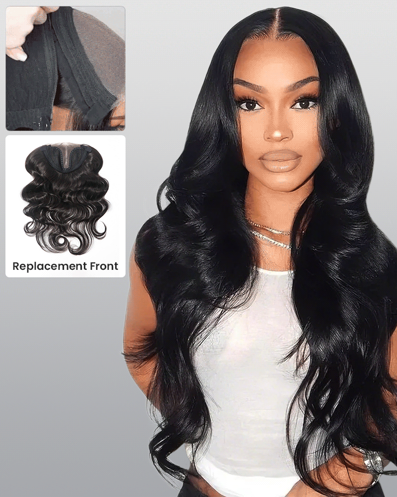 ZIP & Mix-All Wigs | Body Wave 6-Inch Deep Lace Color Optional Replaceable Front Wigs With Free 30 Inch After Wigs