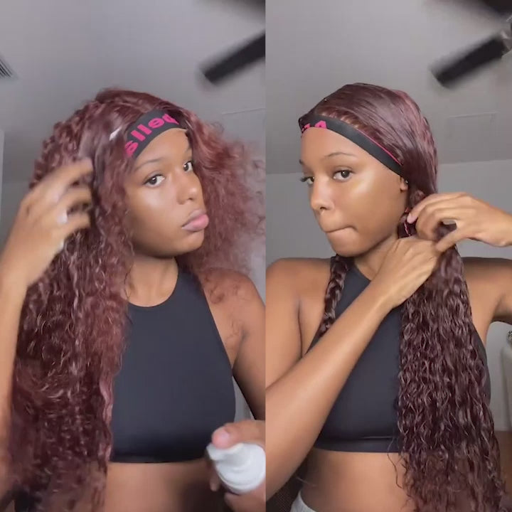 13x4 Lace Jerry Curly Auburn Reddish Color Wig Copper