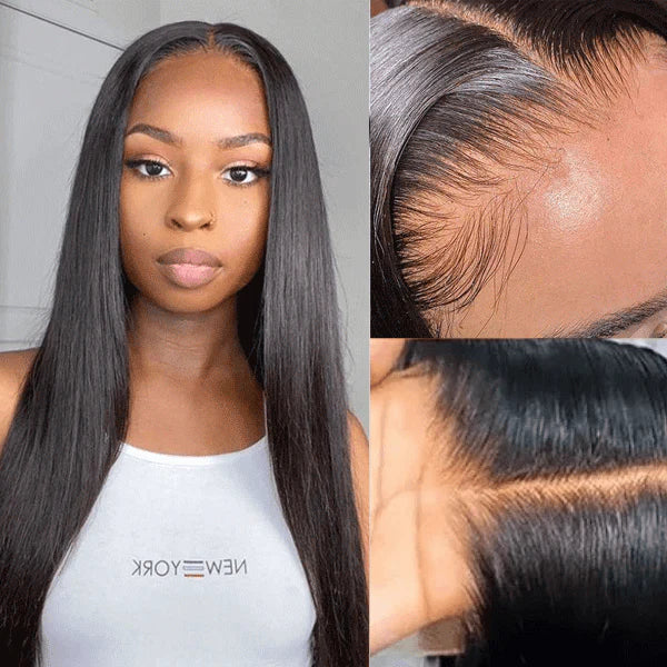 HD Lace 5x5 Lace Closure Wigs Glueless Wig Body Wave Pre Plucked 180% Density Natual Black