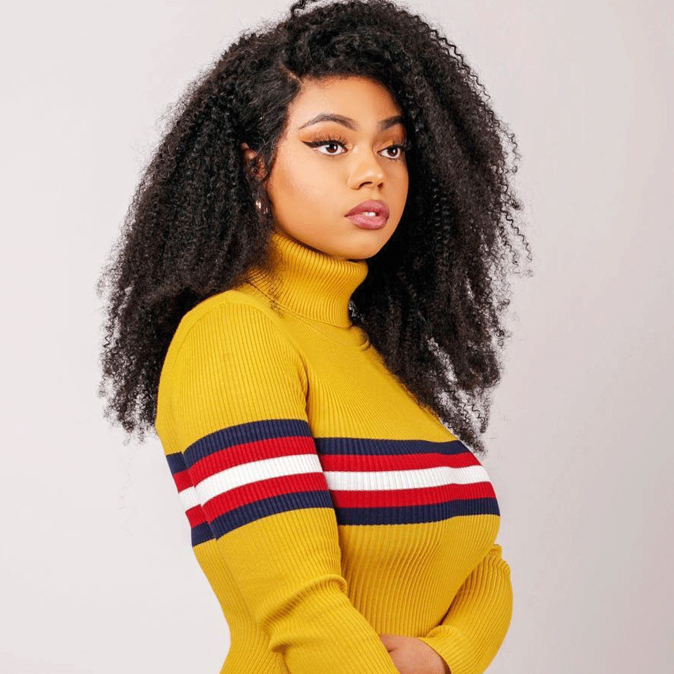 Kinky Curly 13*6 Inch Lace Frontal Wig With Baby Hair 210% Density Free Part Human Hair - arabellahair.com