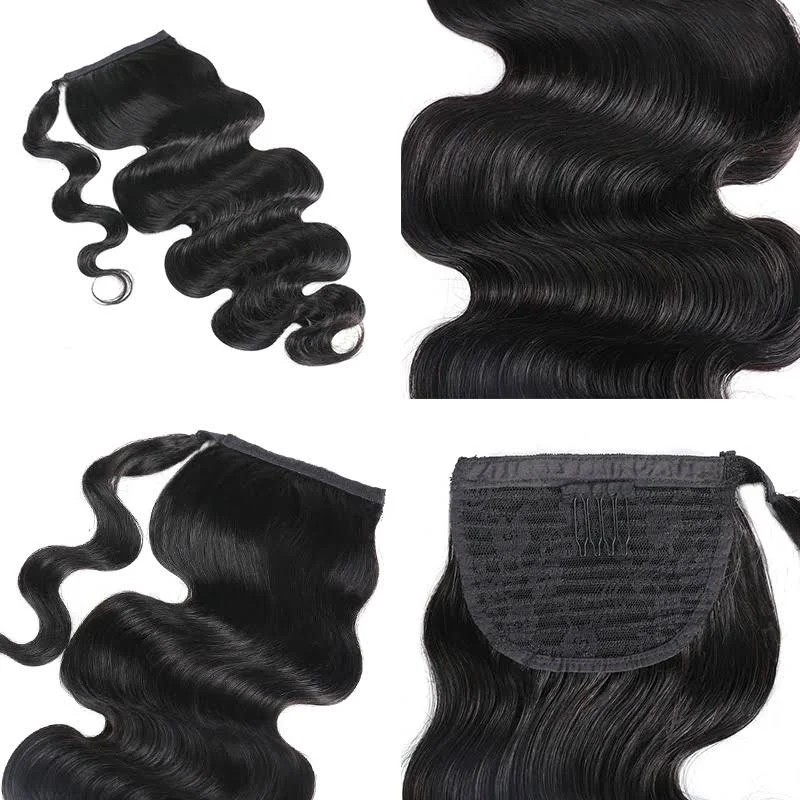 Sleek Ponytail Human Hair Extension Headwear Human Hair Clip Ins Need Go With Hair Wig Products - arabellahair.com