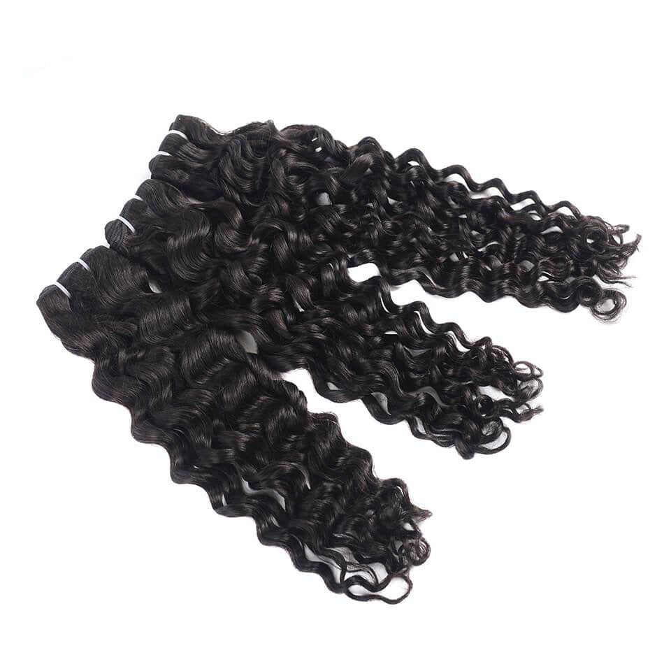 15A Grade Double Drawn Full End Unprocessed Water Wave Hair Natural Black 3 bundles/pack - arabellahair.com