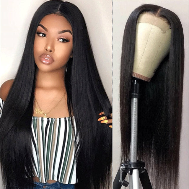 Straight Hair 4*4 Lace Closure Glueless Wig 180% Density Classic Summer Style Human Hair Wigs 2 Days Shipping - arabellahair.com
