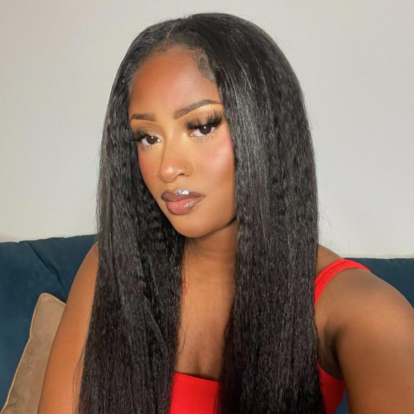 V Part Yaki Straight Wig Beginner Friendly Glueless Wig Human Hair No Glue No Leave Out - arabellahair.com