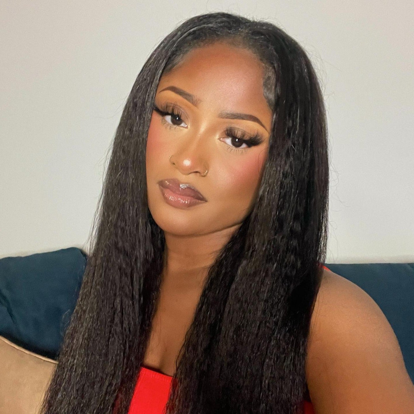 V Part Yaki Straight Wig Beginner Friendly Glueless Wig Human Hair No Glue No Leave Out - arabellahair.com