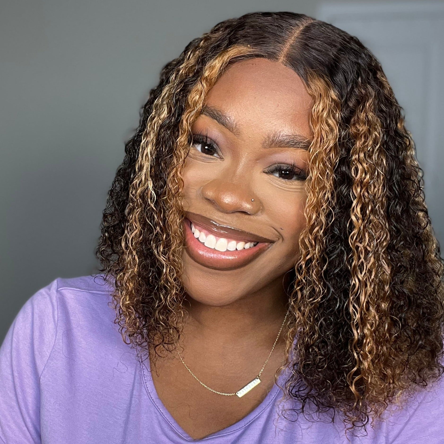 Highlight Deep Curly Bob Wig 4/27 Ombre Honey Blonde Piano Highlights Color Wig Bouncy Curly Transparent Lace Front Human Hair Wigs - arabellahair.com