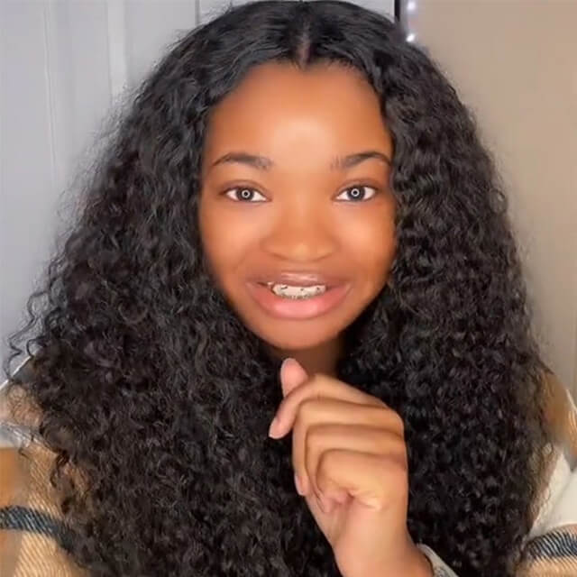 Deep Curly V Part Wig Beginner Friendly Natural Scalp Curly Human Hair Without Leave Out Upgrade U part Wig Glueless 0 Skill Needed - arabellahair.com