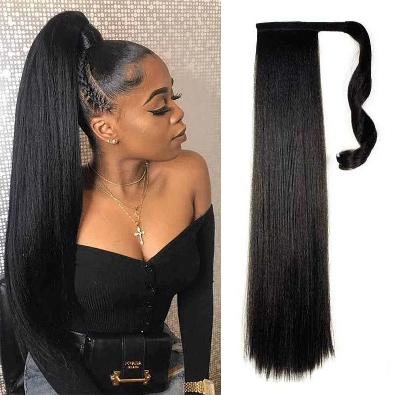 Sleek Ponytail Human Hair Extension Headwear Human Hair Clip Ins Need Go With Hair Wig Products - arabellahair.com