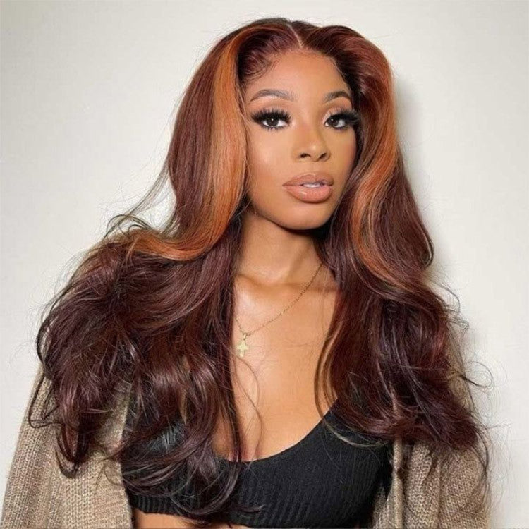 Money Piece Highlight 13x4 Lace Front Wigs Human Hair Body Wave Color Wig