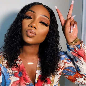 14"/24" Deep Wave 360 Lace Frontal Wig Free Part Wet and Wave Human Hair Wig Ponytail - arabellahair.com