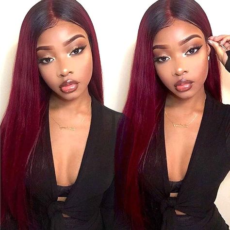 1B99J Ombre Wig Human Hair 13*4 Lace Frontal Wig Straight&Body Wave 180% Density Color Wig - arabellahair.com
