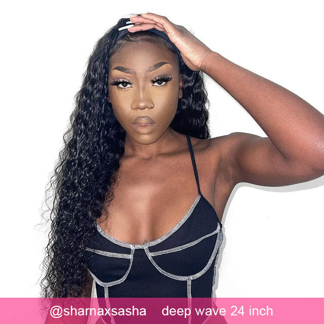Headband Wig Glueless Natural Human Hair Wig Deep Wave Wig Lazy Girl Approved - arabellahair.com