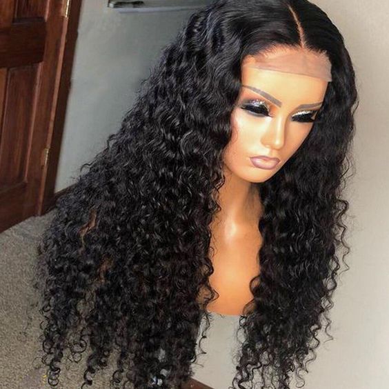 Human hair wig 18" Deep Wave 4x4 Lace Closure Wigs 180% Density Glueless Middle Part Human Hair Wigs - arabellahair.com