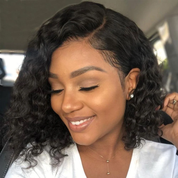 14"/24" Deep Wave 360 Lace Frontal Wig Free Part Wet and Wave Human Hair Wig Ponytail - arabellahair.com