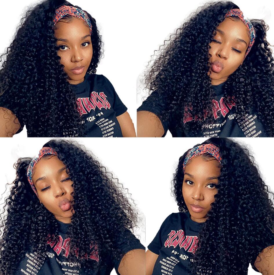 Headband Wig Human Hair Glueless Natural Wig With Head Band Full Machine Made Wig Lazy Girl Approved - arabellahair.com