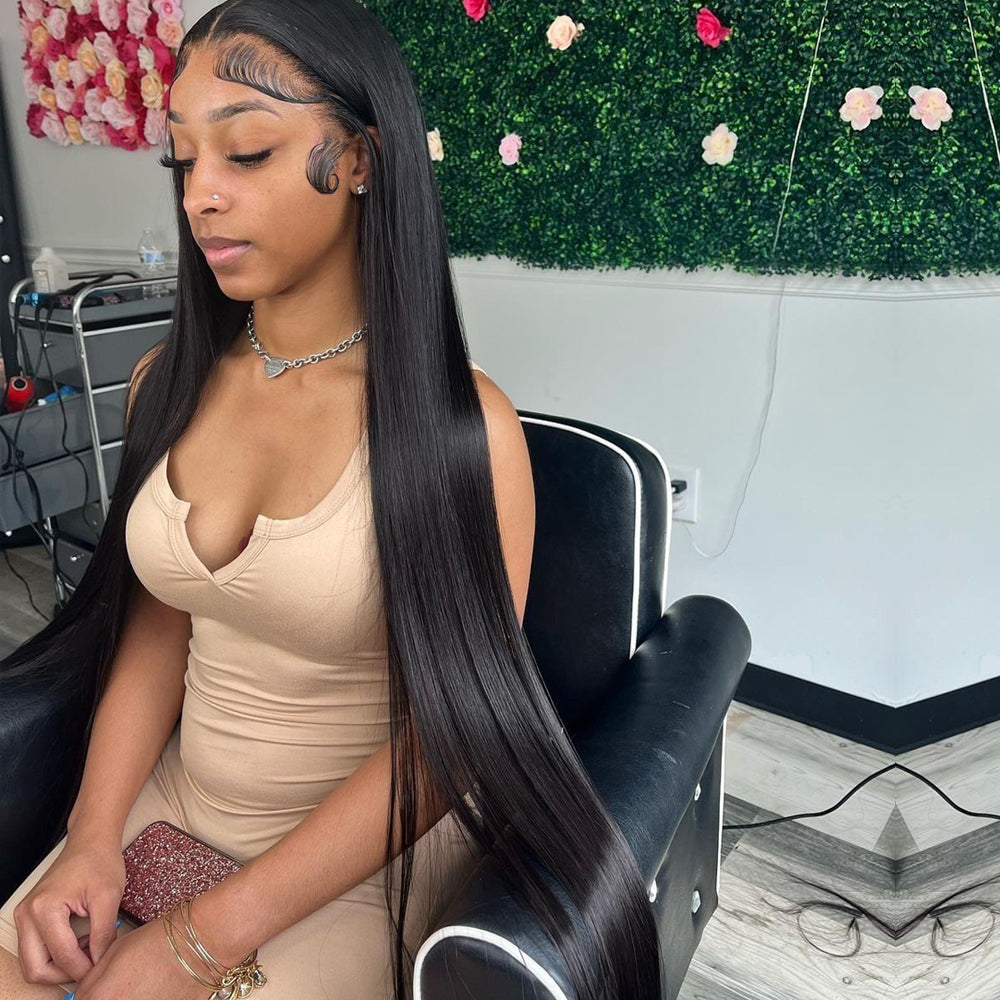40" Long Length Hair 13*4 Lace Front Wig Straight Hair Body Wave Loose Wave Deep Wave Curly Hairstyle180% Density - arabellahair.com