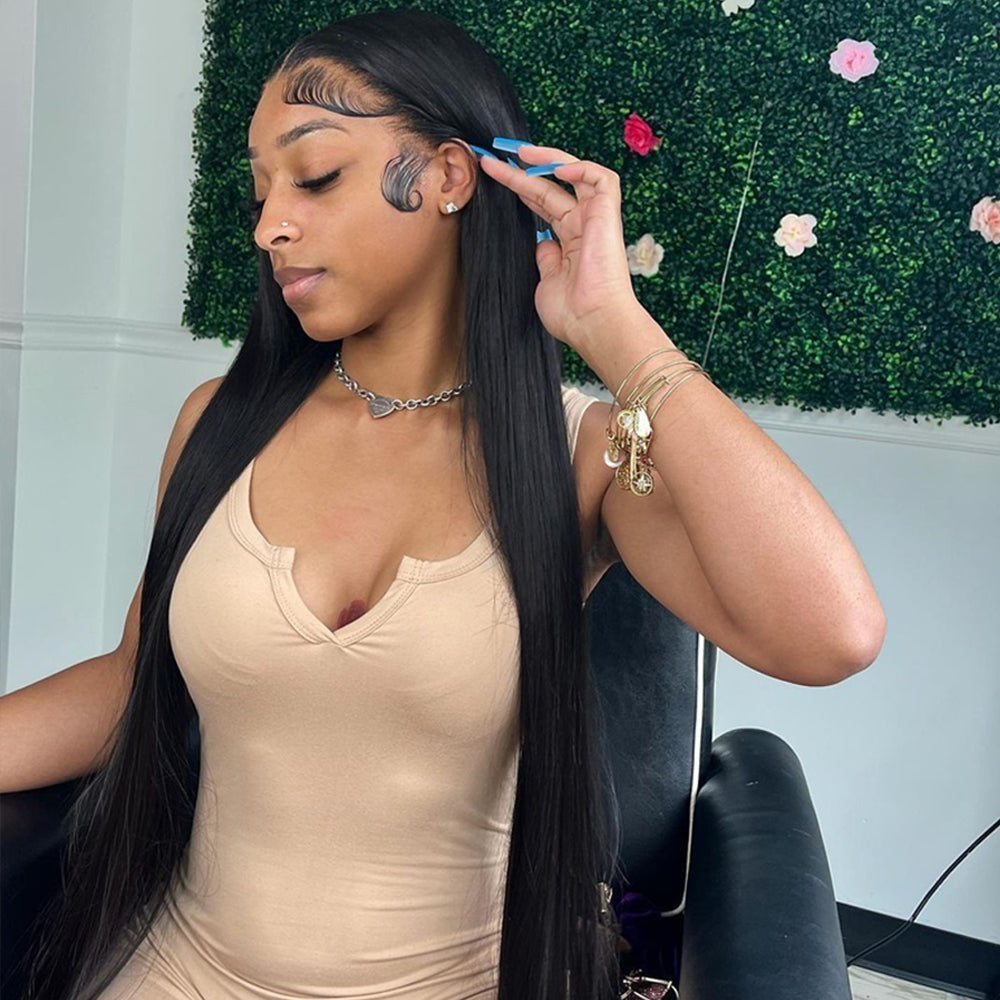 40" Long Length Hair 13*4 Lace Front Wig Straight Hair Body Wave Loose Wave Deep Wave Curly Hairstyle180% Density - arabellahair.com