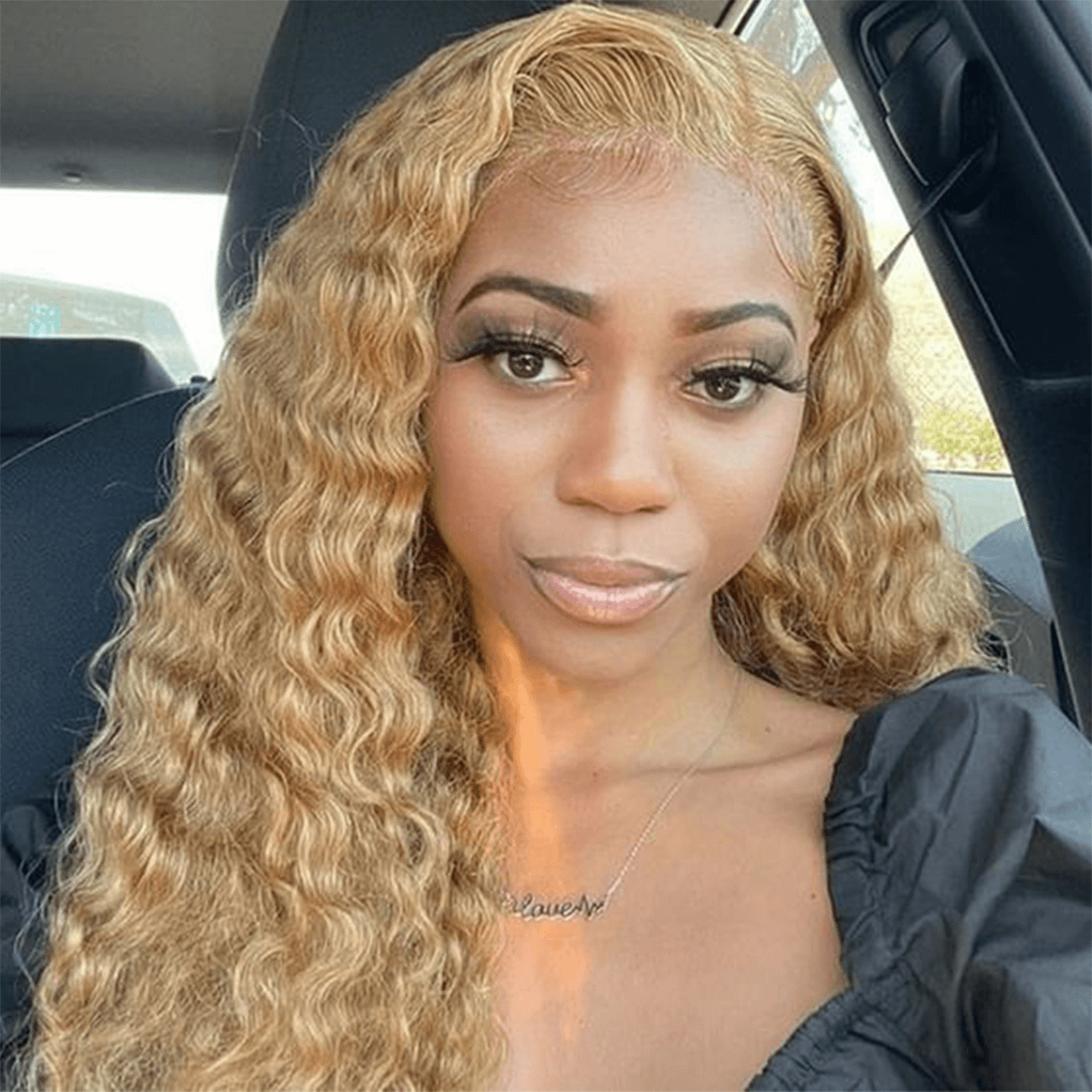 Arabella 13x4 Frontal Lace Light Brown Wig Water Wave Wig Invisible Knots Realistic Hairline