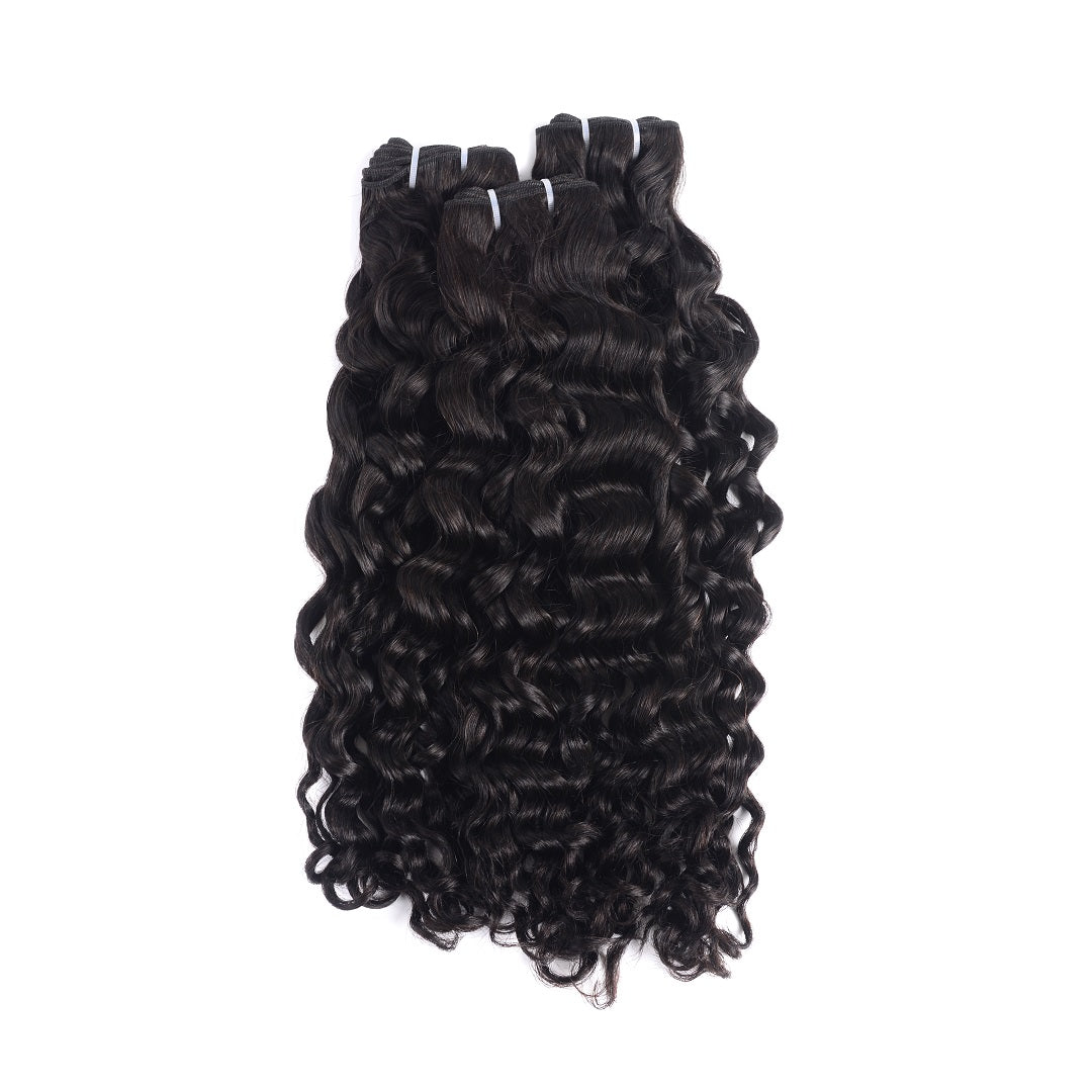 15A Grade Double Drawn Full End Unprocessed Water Wave Hair Natural Black 3 bundles/pack - arabellahair.com