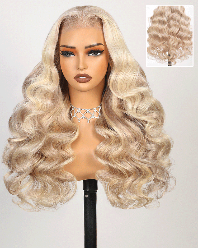 Arabella 13x6 Three-Go™ Blonde Highlight Glueless Wig Loose Body Wave With Drawstring 100% Human Hair Wig