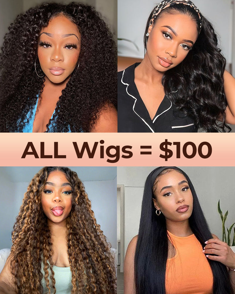 All Wigs=$100 | 4x4/6x5/13x4/13x6 lace Curly/Straight Wig Human Hair Wig With Limited Stock