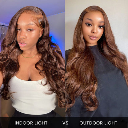 Chestnut Dark Brown Color Body Wave 13x6 Lace Front Human Hair Wig