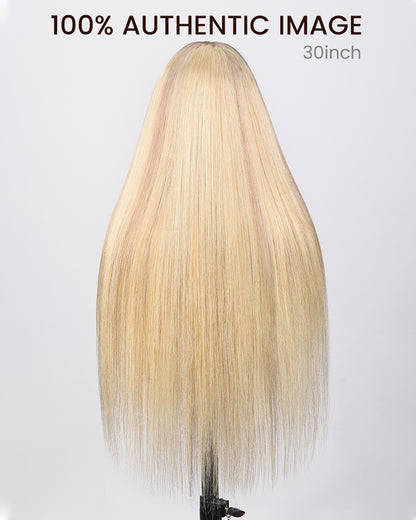 Blonde Highlights Light Color P10/613 Blowout In Wavy 13x4 Lace Front Human Hair Wigs