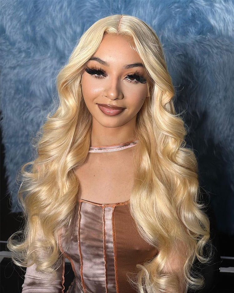 {12A 3Pcs} 613 Blond Body Wave/Straight Virgin Human Hair Weft 3pcs/pack Human Virgin Hair Extensions