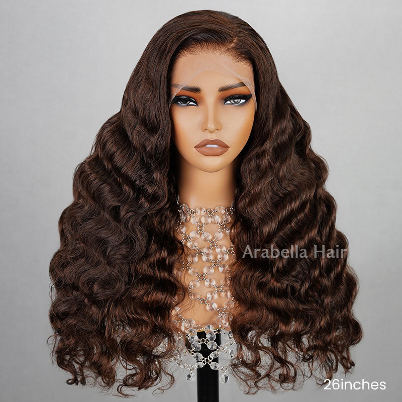13x4 Lace Frontal New Upgraded Body Wave Pre-Plucked Natural Black Human Hair Wig Free Part