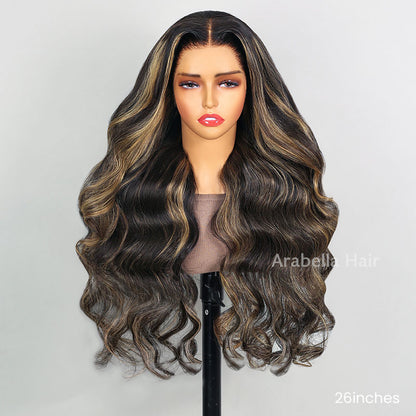 Easy-Wear Body Wave Pre-Cut Glueless 13x4 Lace Wig Breathable Cap &amp; Bleached Knots Human Hair