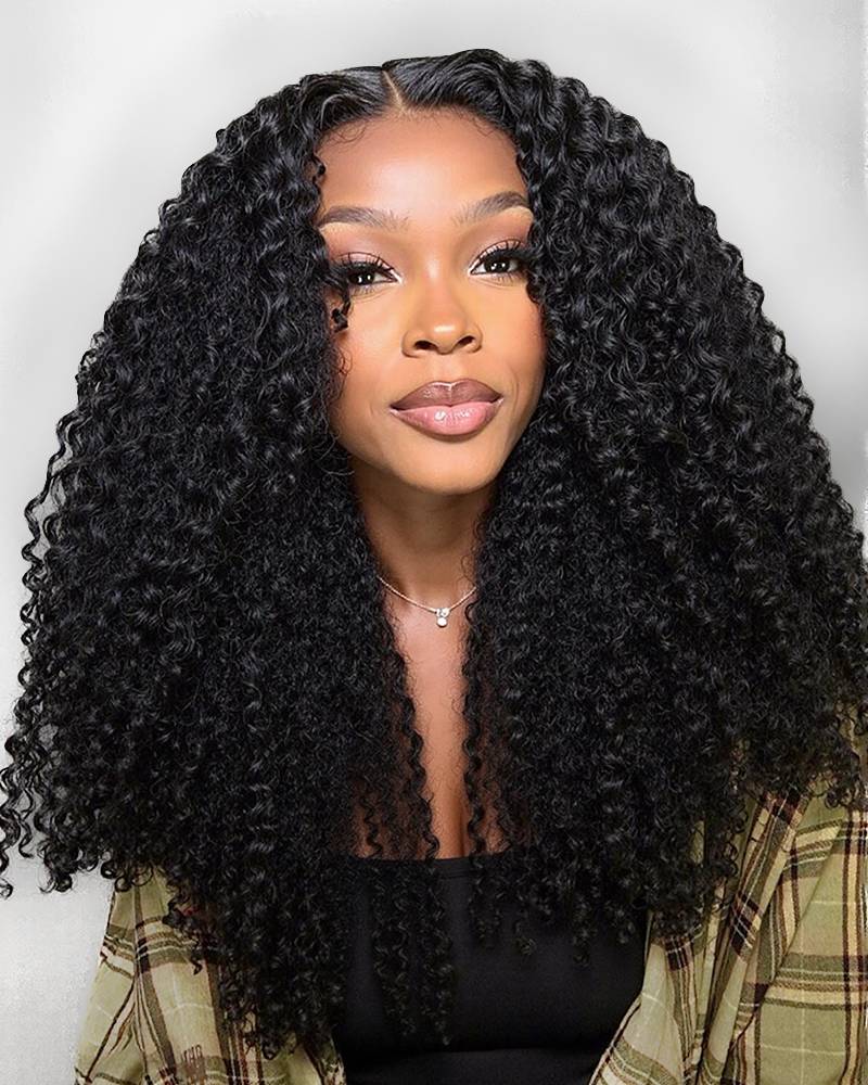Special Jerry Curly Natural Black 13x4 Lace Front Human Hair Wigs