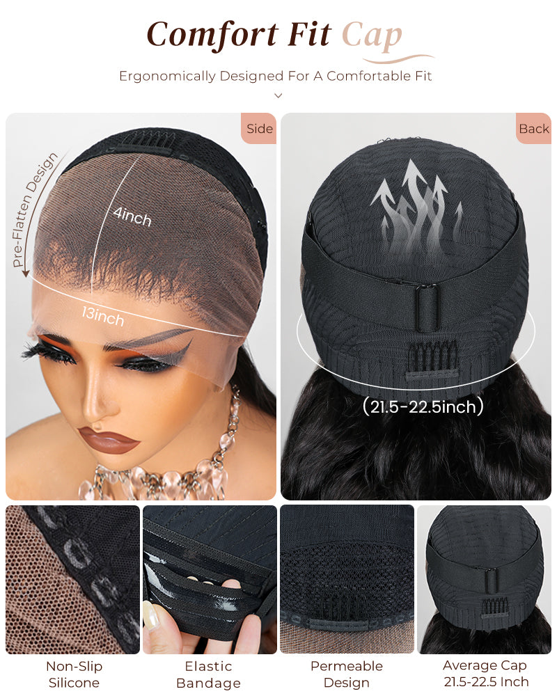 Yaki Straight Natural Black 13x4 Lace Front Human Hair Wigs Free Part