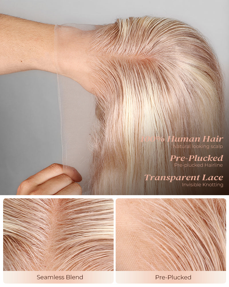 Blonde Highlights Light Color P10/613 Blowout In Wavy 13x4 Lace Front Human Hair Wigs