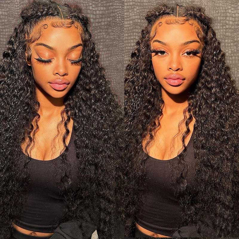 HD Lace 15A Grade Double Drawn Jerry Curly Human Hair 13x4 Lace Front Wig With Baby Hair 210% Density