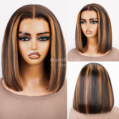 Glueless 6x5 Pre-Cut HD Lace Closure Straight Bob Wig Ready-to-Wear with Color Options