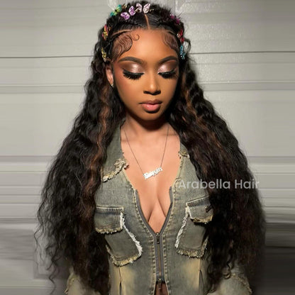 Loose Wave Highlighted Color 13x4 Lace Frontal Human Hair Wig