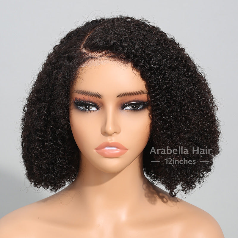 Bob Glueless 6x5 Pre-cut Lace Closure Curly Wig Easy-Wear Upgrade HD Lace Natural Black Human Hair Wig Beginner Friendly