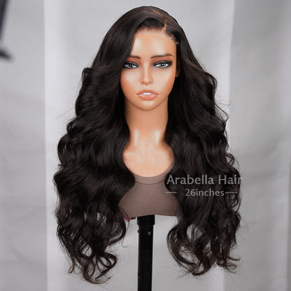 Glueless 6x5 Pre-Cut Lace Closure Body Wave Wear&amp;Go Upgrade HD Lace Natural Black Human Hair Wig Beginner-Friendly