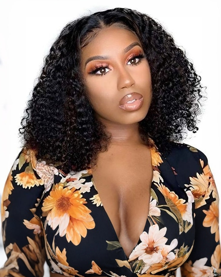 Arabella $69 Final Deal Price 14 Inch 5x5/6x6 Lace Natural Black Jerry Curly/Straight Bob Wig