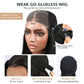 Pre-Cut 6x5 Lace Closure Jerry Curly Real Glueless Wig Pre-Plucked/Pre-Bleached Natural Black Human Hair Wigs