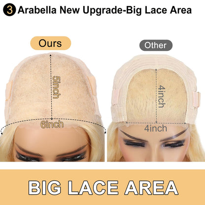 {SALE}:HD Lace 613 Blonde Glueless 6x5 Closure Wigs Straight Human Hair Straight Style Lace Frontal Wig