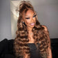 13x4 Lace Honey Blonde HD Lace Front Body Wave Wig Piano Highlights Human Hair Wigs