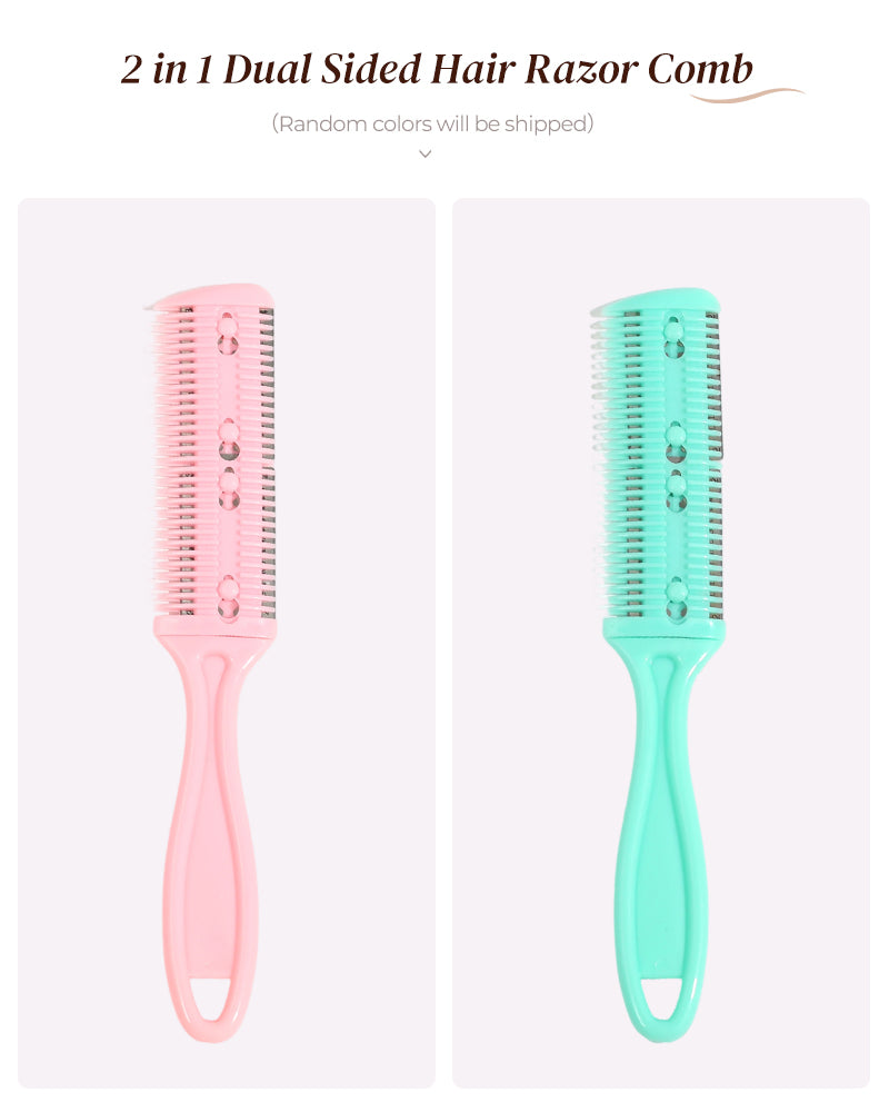 Arabella 2 in 1 Dual Sided Hair Thinning Cutting Razor Comb (Color Ass