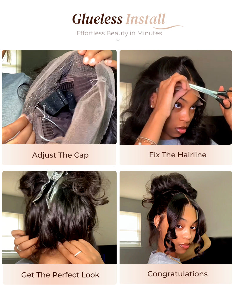 360 Full Lace Natural Black Body Wave Human Hair Wig Free Part