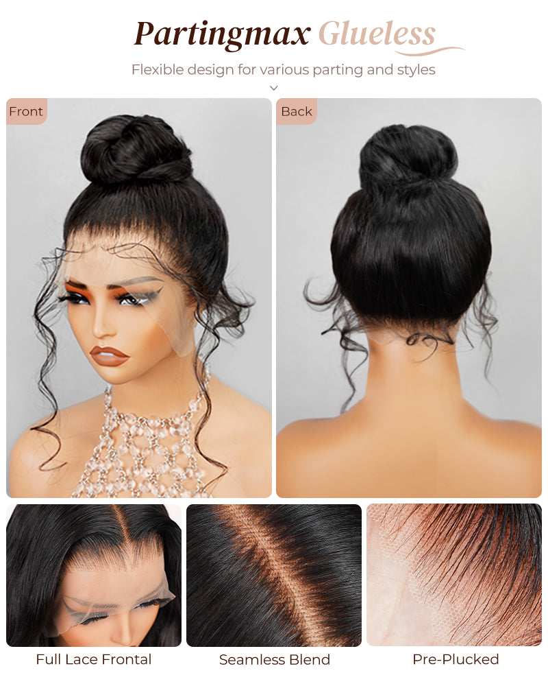 360 Full Lace Natural Black Body Wave Human Hair Wig Free Part
