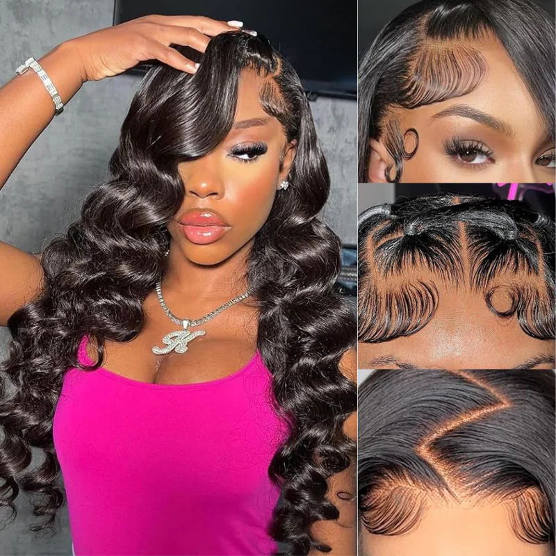 13x4 Breathable Cap Lace Frontal Wig | Loose Wave Ear-to-ear Glueless Lace Pre-Bleached Knots Human Hair