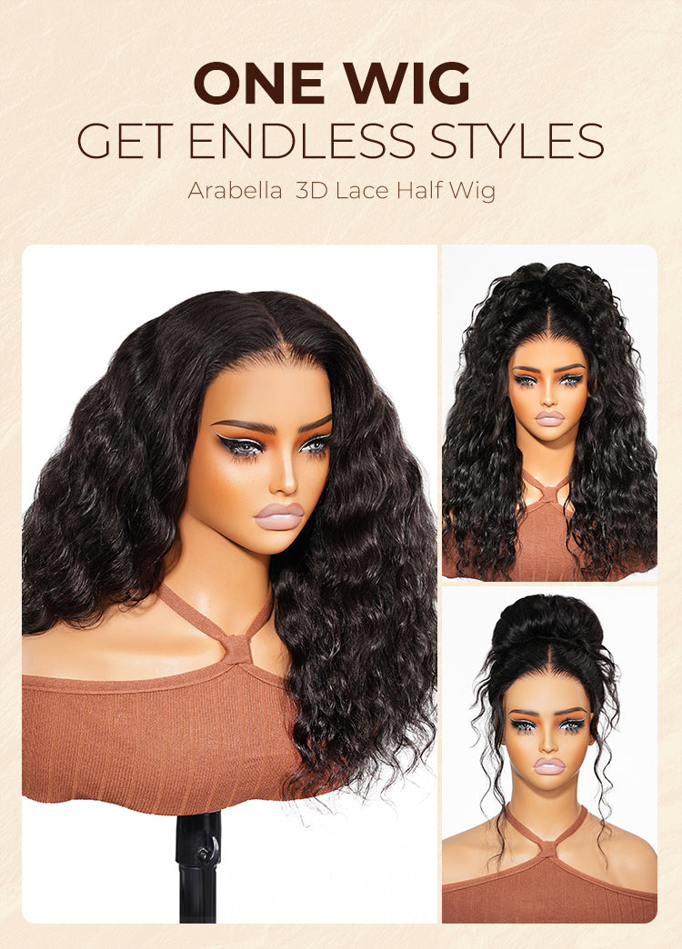 3D Lace Half Wig Bohemian Curl Wig
